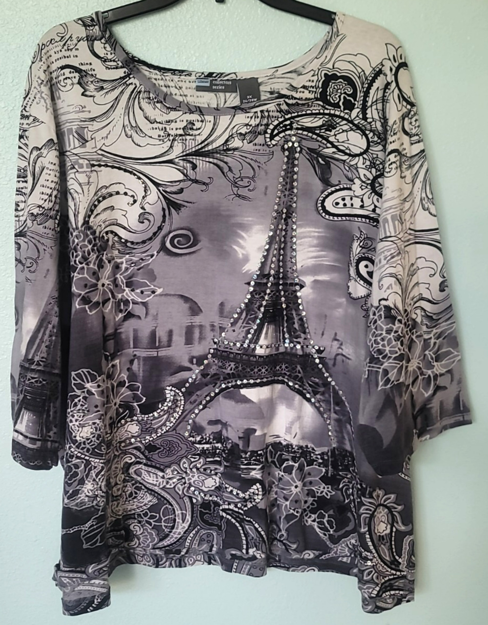 Liz & Me Women’s Blouse Top Size 3X 26/28W Plus Size Shirt Casual French Paris